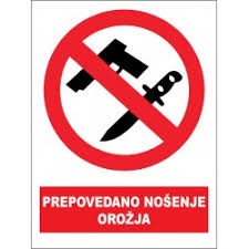Prepovedano nošenje orožja